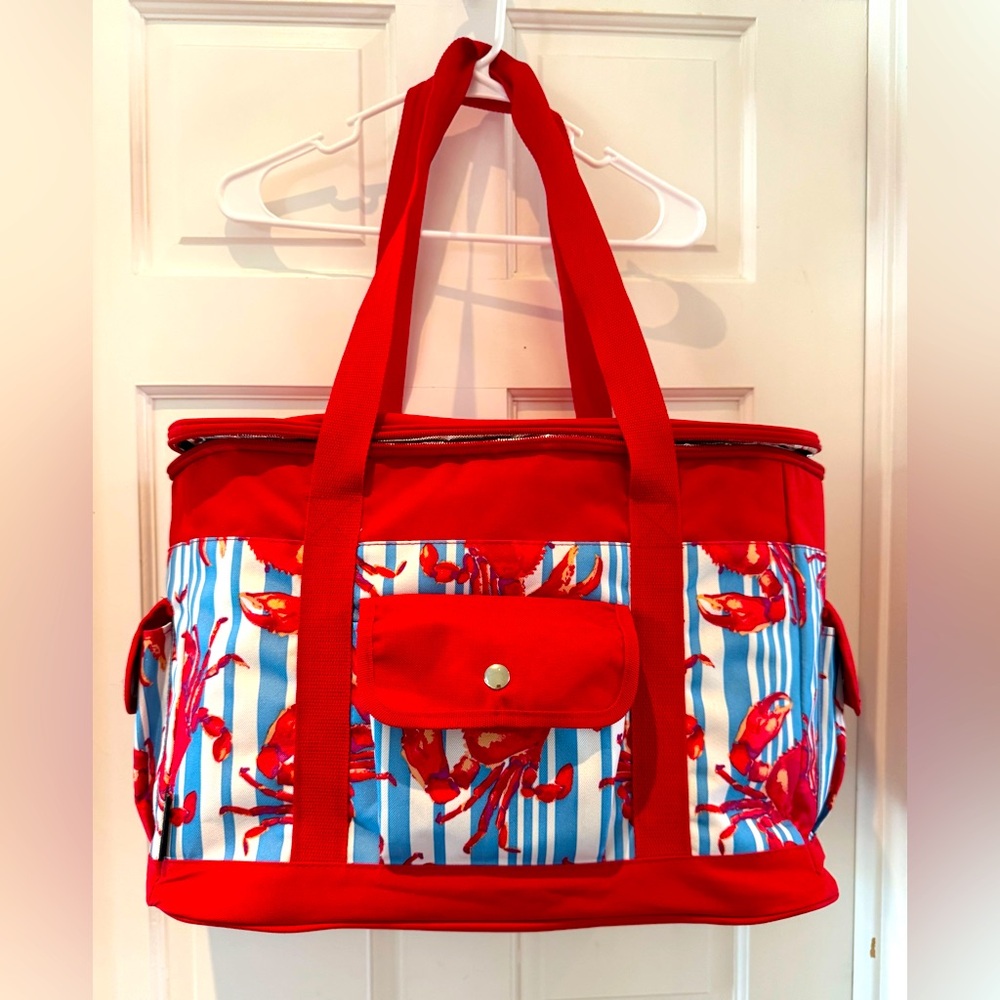 Tommy Bahama Large Insulated Cooler Tote Bag | Beach Picnic Travel | Crab Print